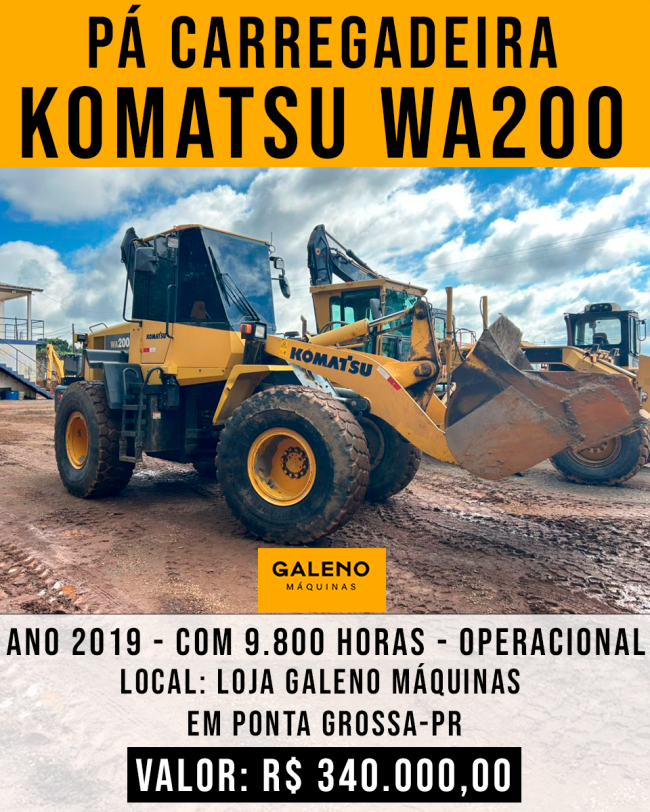 Pá Carregadeira KOMATSU WA200