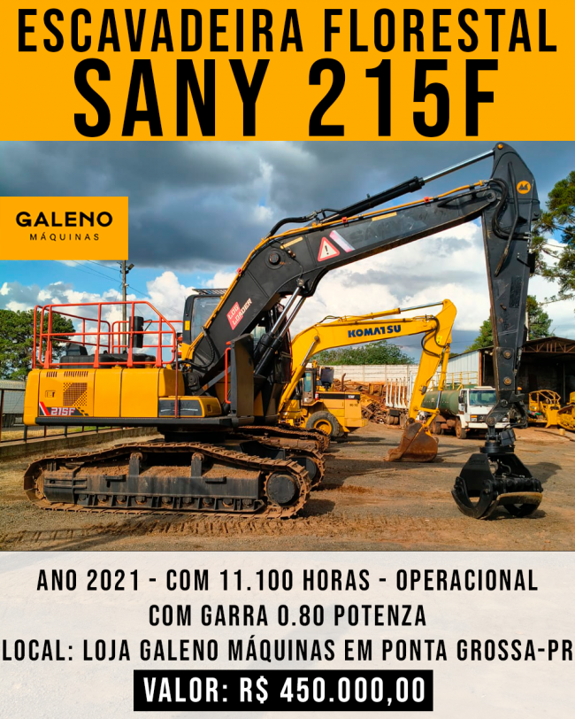 Escavadeira Florestal SANY 215F