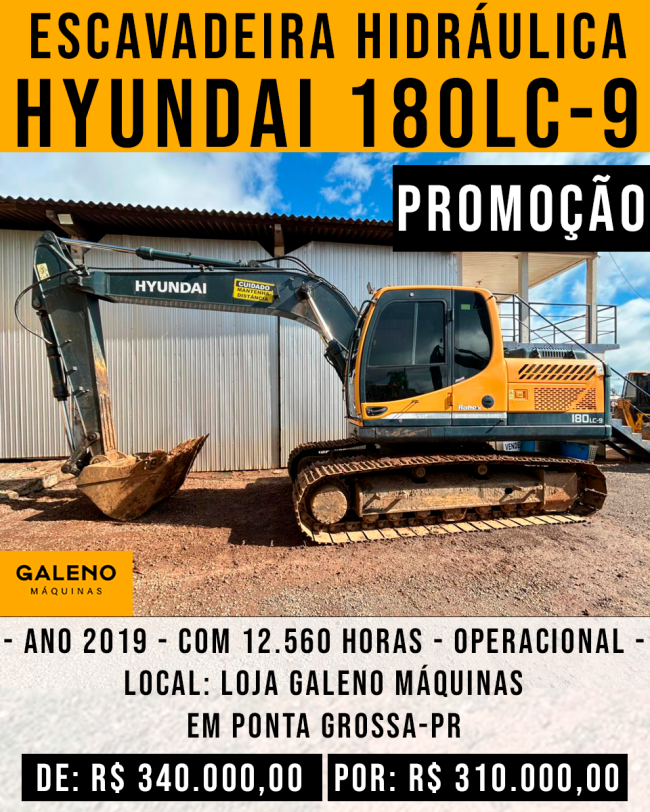 PROMOÇÃO Escavadeira Hidráulica Hyundai 180LC-9