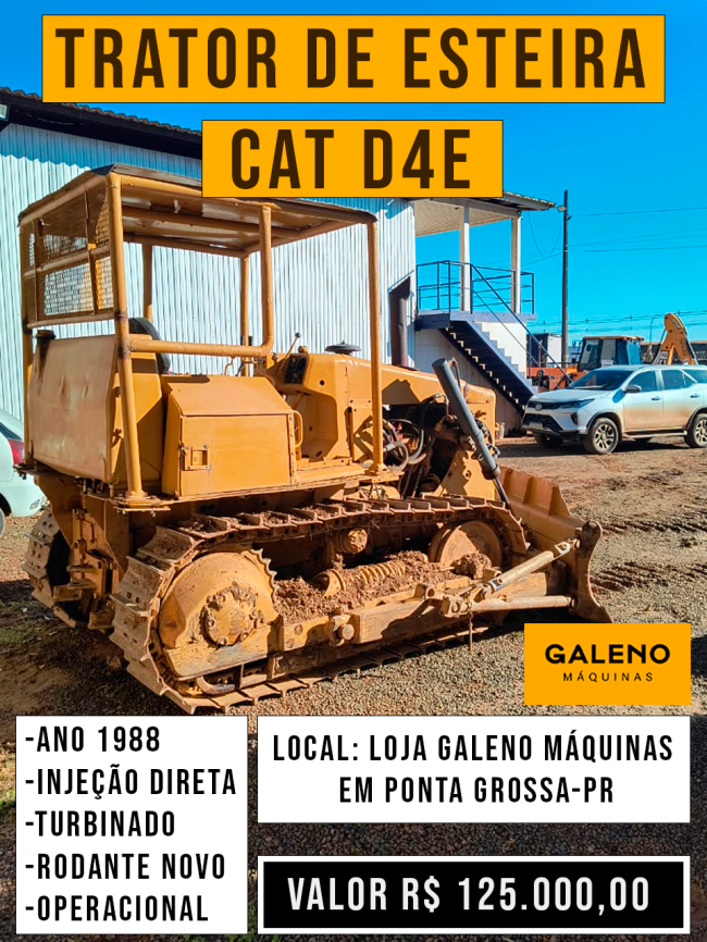 Trator de Esteira CAT D4E - Ano 1988